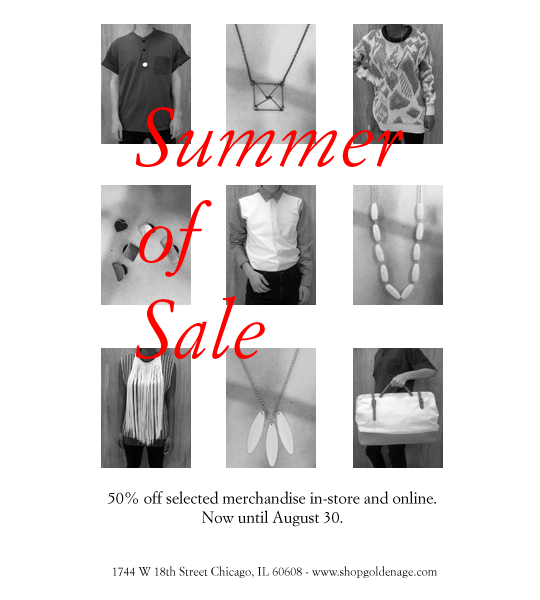 50% off selected merchandise in-store and online, now until August 30.